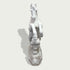 Natural white marble rearing horse statue with raised front legs, carved mane, and wave detail shown on a clean product background.
