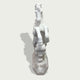 Natural white marble rearing horse statue with raised front legs, carved mane, and wave detail shown on a clean product background.