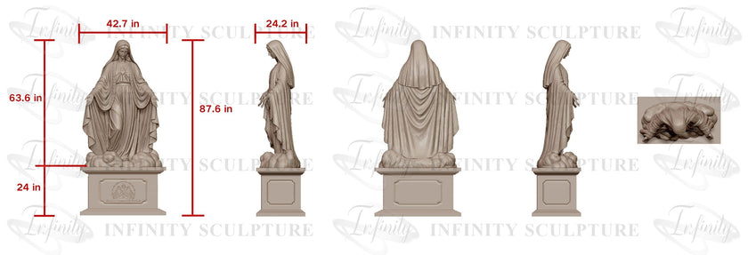 Custom Link for Fr. Henry - IM-020 Marble Statue - 87.6inch Height including 24inch height pedestal