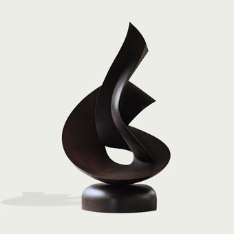 Abstract Embracing Swirl Bronze sculpture on a white background