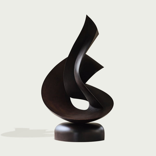 Abstract Embracing Swirl Bronze sculpture on a white background