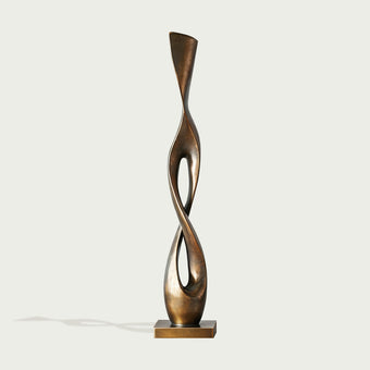 Abstract Graceful Twist Bronze sculpture on a white background