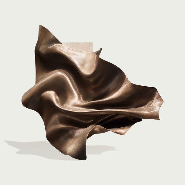 Floating Veil Bronze wall sculpture on a light gray background
