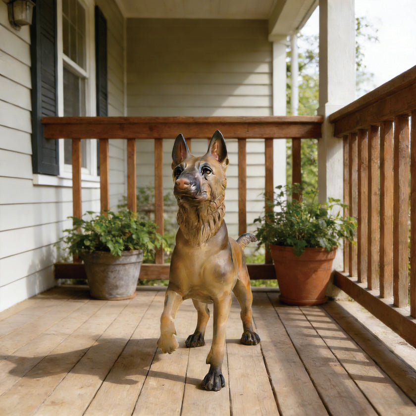 Lifelike Bronze German Shepherd Statue 