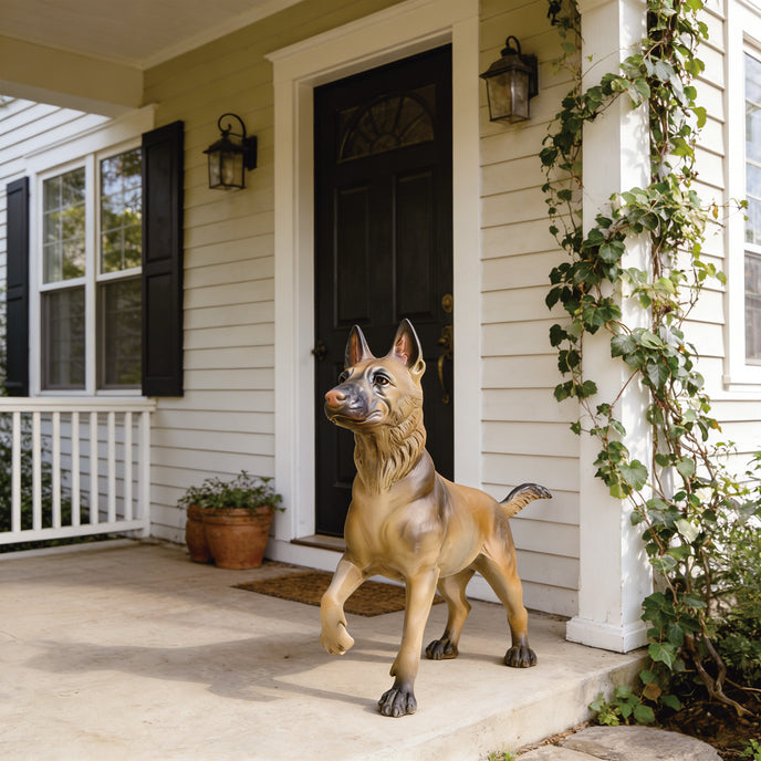 Lifelike Bronze German Shepherd Statue 