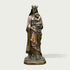 Traditional Crowned Virgin Mary and Baby Jesus Bronze Sculpture  on a white background