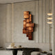 Patina Blocks Modern Bronze Wall Sculpture on a wall