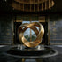 Large Bronze Abstract Sculpture Golden Knot in Luxury Corporate Entrances