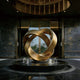 Large Bronze Abstract Sculpture Golden Knot in Luxury Corporate Entrances