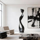 Modern interior with Contemporary Abstract Sculpture Elegant Muse and abstract painting on the wall.