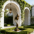 Elegant Brozne Abstract Sculpture Goddess Whisper in a graden