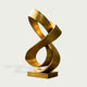 Premium Large Outdoor Golden Bronze Sculpture on a light gray background