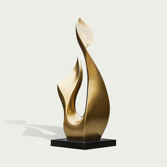 Abstract Botanical Sprout Modern Bronze Sculptures on a white background
