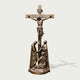 Sacred Crucifixion Scene Jesus Holy Cross Memorial Bronze Statues  on a white background