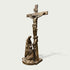 Sacred Crucifixion Scene Jesus Holy Cross Memorial Bronze Statues on a white background
