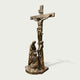Sacred Crucifixion Scene Jesus Holy Cross Memorial Bronze Statues on a white background