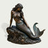 Coastal Fantasy Mermaid Bronze Sculpture on a white background