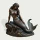 Coastal Fantasy Mermaid Bronze Sculpture on a white background