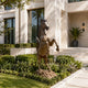 Rearing Steed Bronze Horse Statue Large Garden Statues in front of a luxury villa entrance