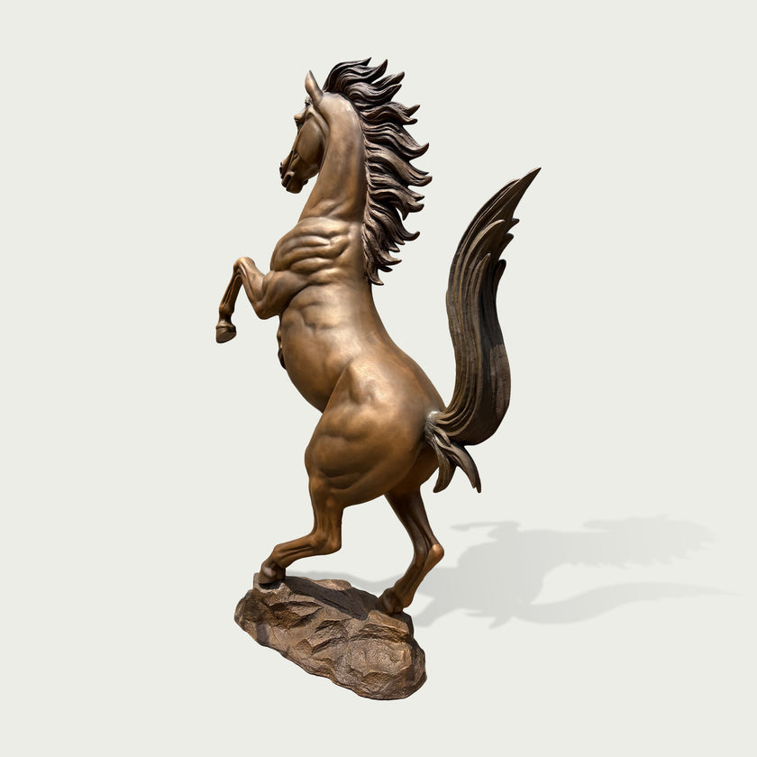 Rearing Steed Bronze Horse Statue Large Garden Statues on a white background
