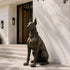 Steadfast Guardian Dog Sculpture Contemporary Sculpture at the entry of a modern house