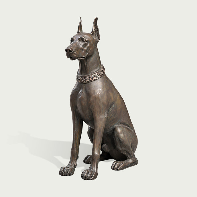 Steadfast Guardian Dog Sculpture Contemporary Sculpture on a white background