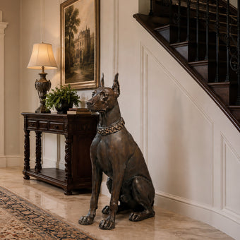 Steadfast Guardian Dog Sculpture Contemporary Sculpture in a luxury house