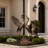 Dancing Herons Bronze Art Sculpture Garden Large Statues at the front door of a modern luxury house