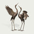 Dancing Herons Bronze Art Sculpture Garden Large Statues  on a white background
