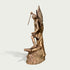 Holy Defender Classical Archangel St. Michael Bronze Sculpture of a winged angel standing on a serpent, holding a sword aloft, set against a plain light gray background.