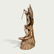 Holy Defender Classical Archangel St. Michael Bronze Sculpture of a winged angel standing on a serpent, holding a sword aloft, set against a plain light gray background.
