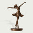 Graceful Ballerina Bronze Statue Life Size Statues in a flowing dress, posed on a round base against a light gray background.