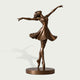 Graceful Ballerina Bronze Statue Life Size Statues in a flowing dress, posed on a round base against a light gray background.