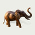 Lucky Raised Trunk Elephant Bronze Sculpture Large Outdoor Statues with a metallic bronze finish, standing on a light gray background.