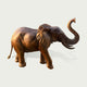 Lucky Raised Trunk Elephant Bronze Sculpture Large Outdoor Statues with a metallic bronze finish, standing on a light gray background.