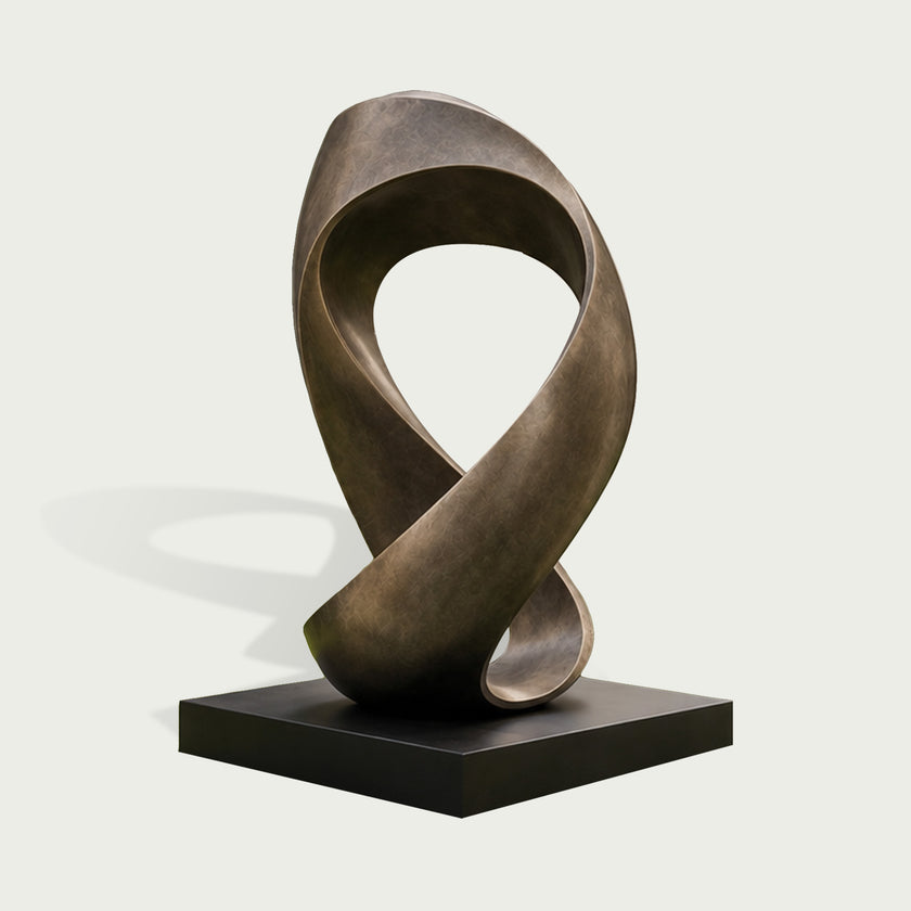 Infinite Loop Bronze Abstract Sculpture Modern Yard Art on a white background