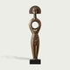 Haloed Tribal Goddess Bronze Floor Sculpture on a white background