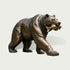 Hunting Brown Bear Catching Fish Bronze Sculpture on a white background