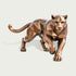 Geometric Prowling Panther Bronze Sculpture on a white background