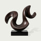 Dynamic Sweeping Curve Contemporary Bronze Sculptures on a white background