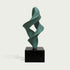 Winding Green Flame Large Outdoor Bronze Sculpture on a white background