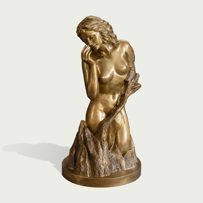Classical Wavy Hair Female Art Decor Bronze Statue 