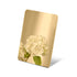 Stainless Steel Color Sample Mirror Polished Gold with a reflection of white color on a white background.