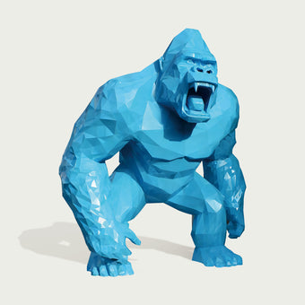 Giant Roaring King Kong Fiberglass Sculpture on a light gray background