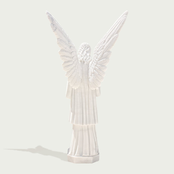 Large cathedral angel statue on a white background