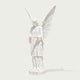 Large cathedral angel statue on a white background