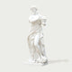 Classic Four Seasons Flora Marble Statue With Flower Basket on a white background.