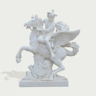 Famous Marble Sculpture of Mythological Pegasus  on a white background