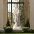 Serene Virgin Mary and Child Marble Sculpture  in a classical building with large windows