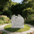 Natural White Marble Monument Angel's Embrace  in a garden setting